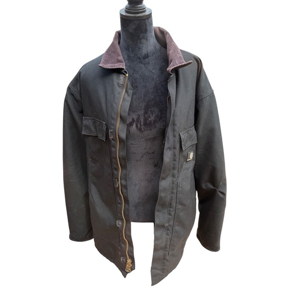 VTG Carhartt 1889 Historic UFCW XLarge Black Quilted Work Jacket